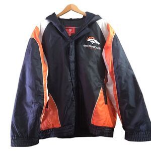 Vintage Denver Bronco’s NFL Warm Winter Hooded Jacket Size XXL. Preowned